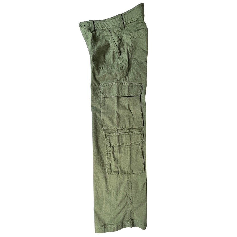 Abercrombie Kids Cargo Pants Kids 15/16 Regular Olive Green Wide Leg Utility New - Picture 11 of 11